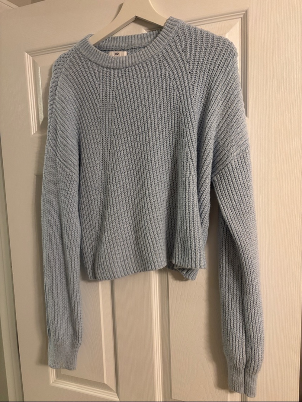 bp Light Blue Ribbed Crewneck Sweater
